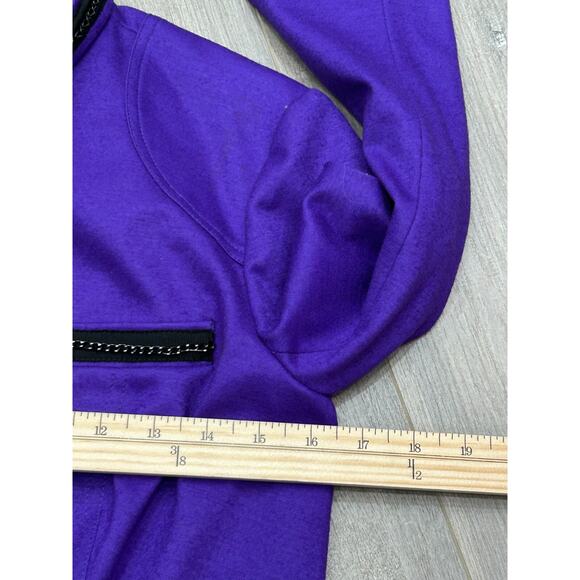 Diane von Furstenberg Women's Purple Blazer Pockets Full Zip Long Sleeve Size M? - Picture 6 of 8